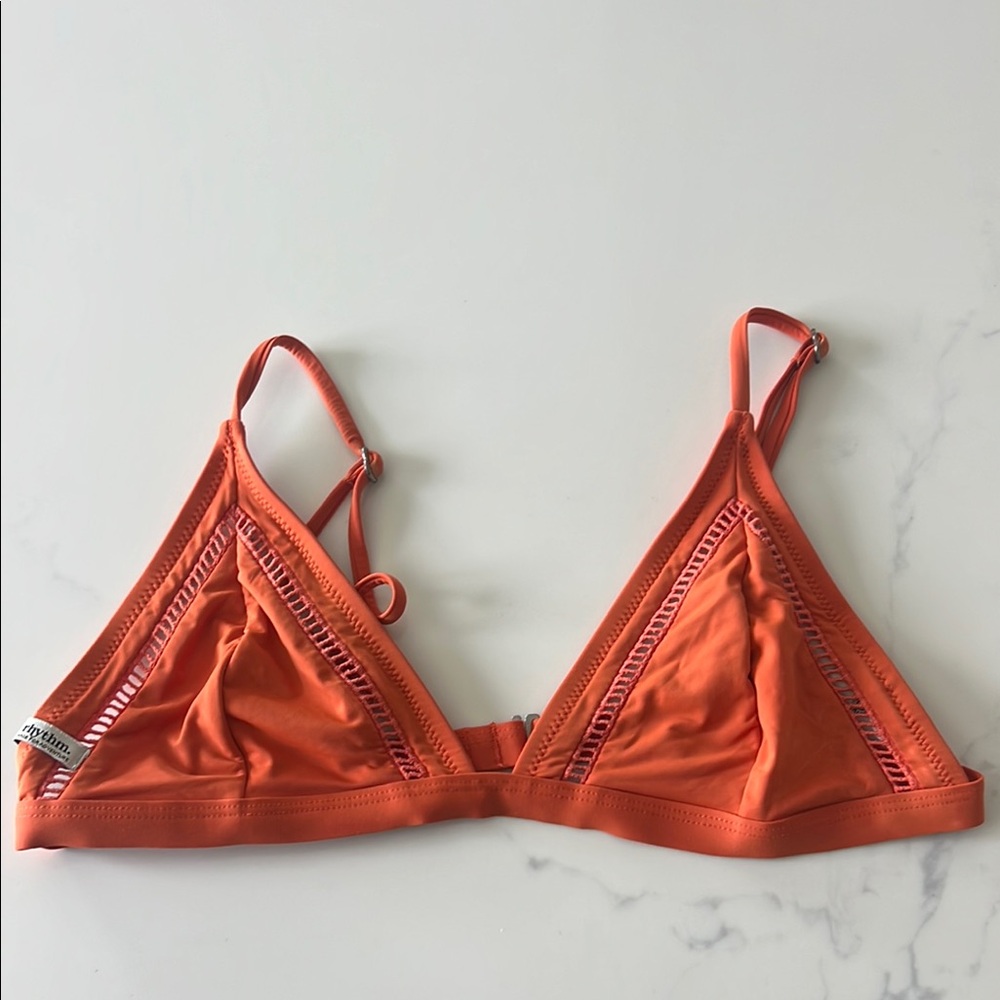 Rhythm. Orange Triangle Bikini Top